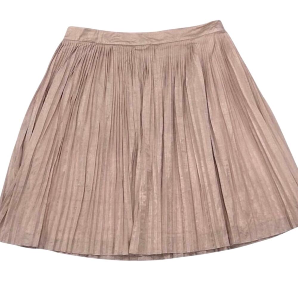 Club Monaco Blush Metallic Pleated Skirt Sz 10 Balletcore Quiet Luxury Coquette - Picture 5 of 10